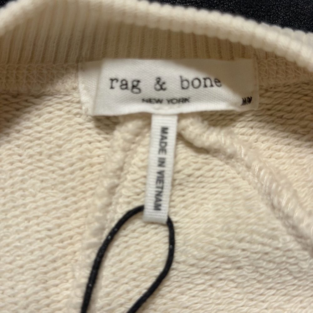 Rag & Bone Racquet Sweatshirt in Ivory Size Medium NWT - Picture 4 of 5